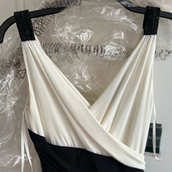 NWT - Ralph Lauren Black & White Evening Dress - Picture 6 of 9